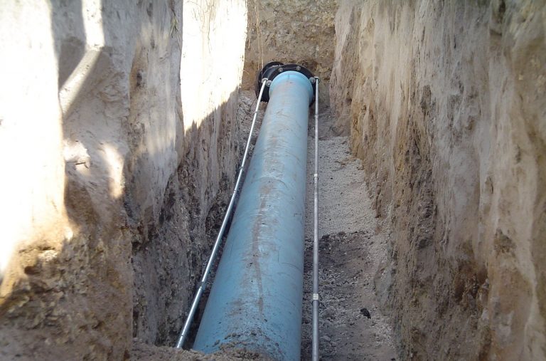 Underground sewer pipe straight
